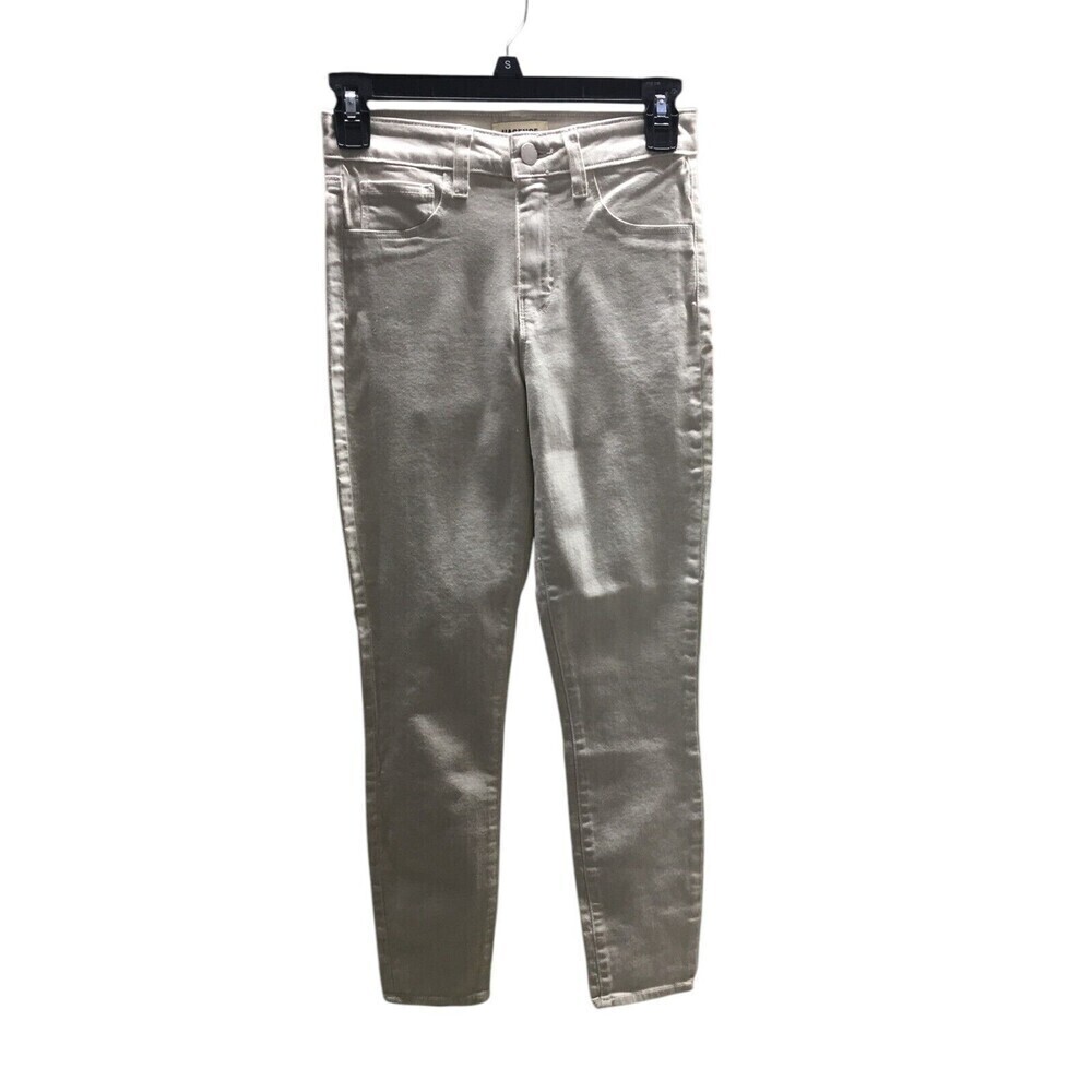 L'Agence Jeans Women's Size 25 Off White Granite Margot Skinny Cotton Blend